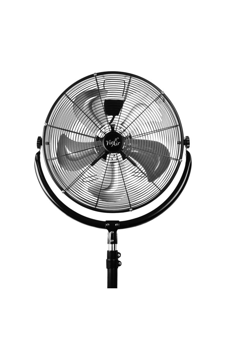 Vie Air Industrial Heavy Duty Powerful and Quiet Metal High Velocity Tilting Pedestal Drum Fan, Alternate, color, Black
