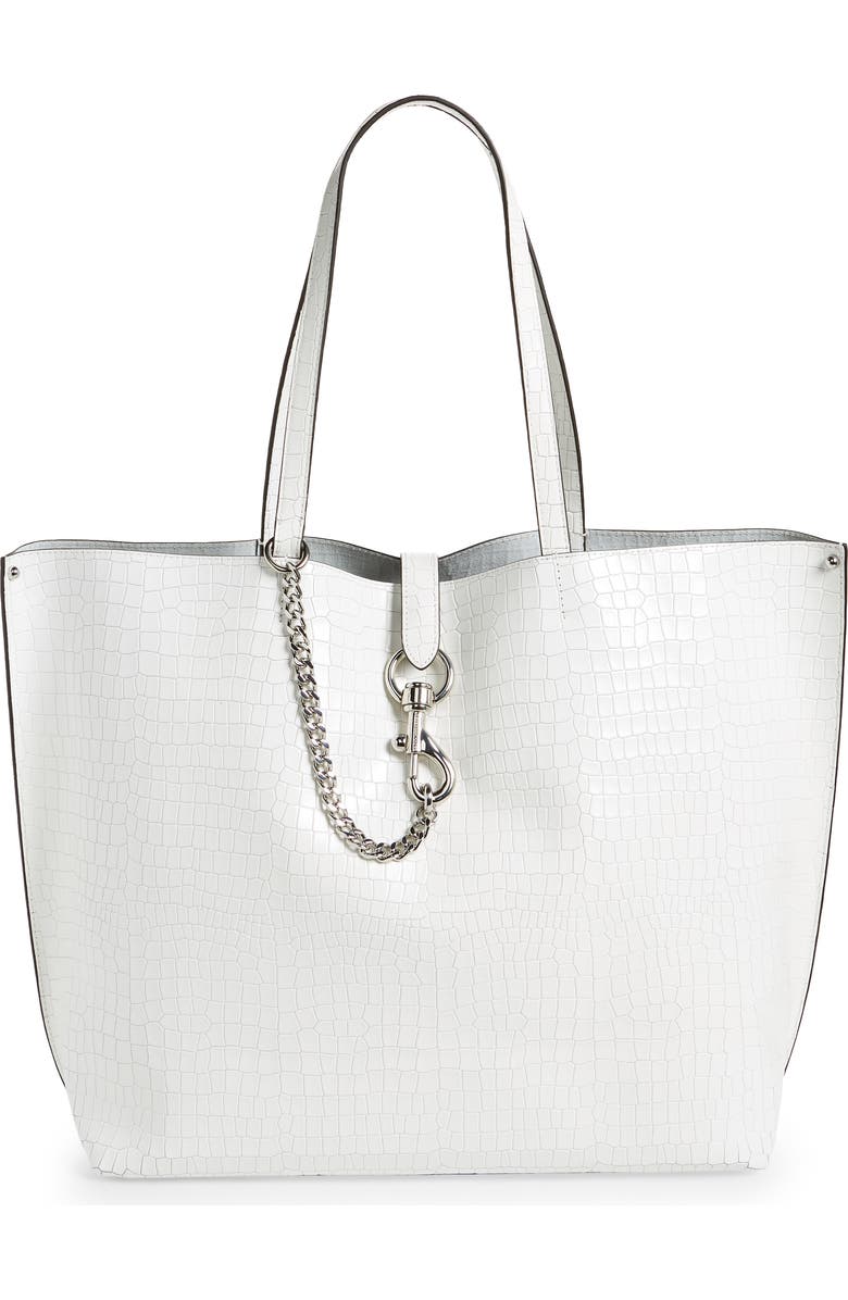 Rebecca Minkoff Large Megan Soft Croc Embossed Leather Tote, Main, color,