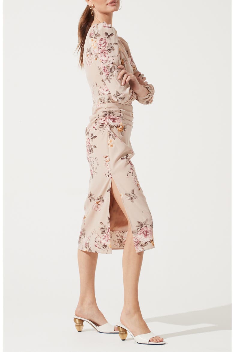 the Label Floral Print Long Sleeve Dress, Alternate, color, BLUSH FLORAL