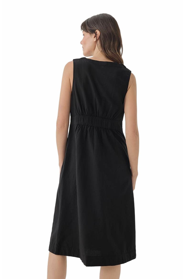 canopy linen blend button-front dress Pact Women's Cotton Canopy Linen Blend Button-Front Dress