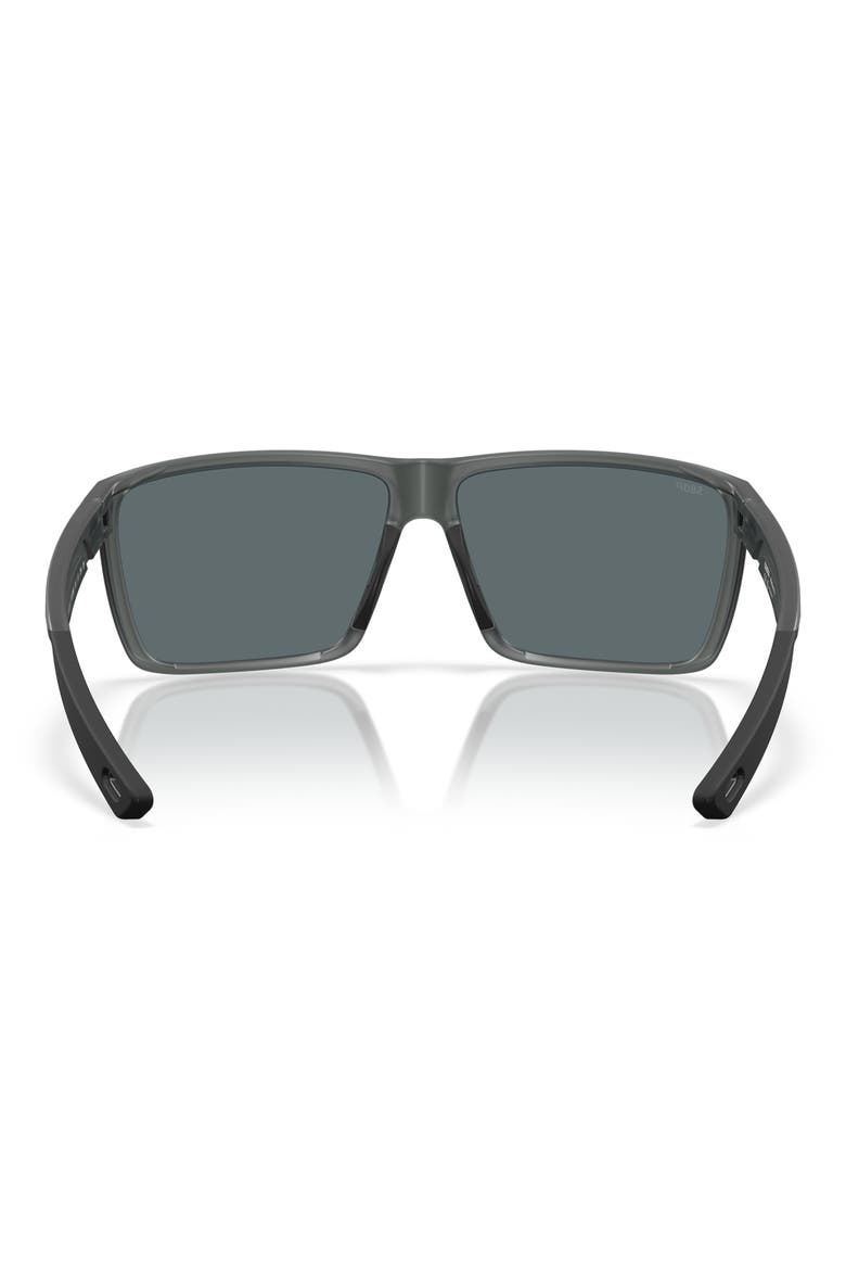 Rincon II 64mm Mirrored Polarized Oversize Rectangular Sunglasses, Alternate, color, SMOKE CRYSTAL/ BLUE 580P