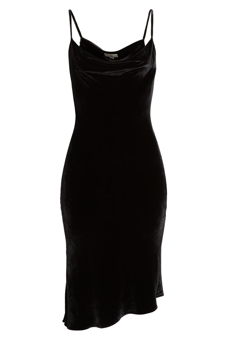 Gia Velvet Slipdress, Alternate, color, TRUE BLACK