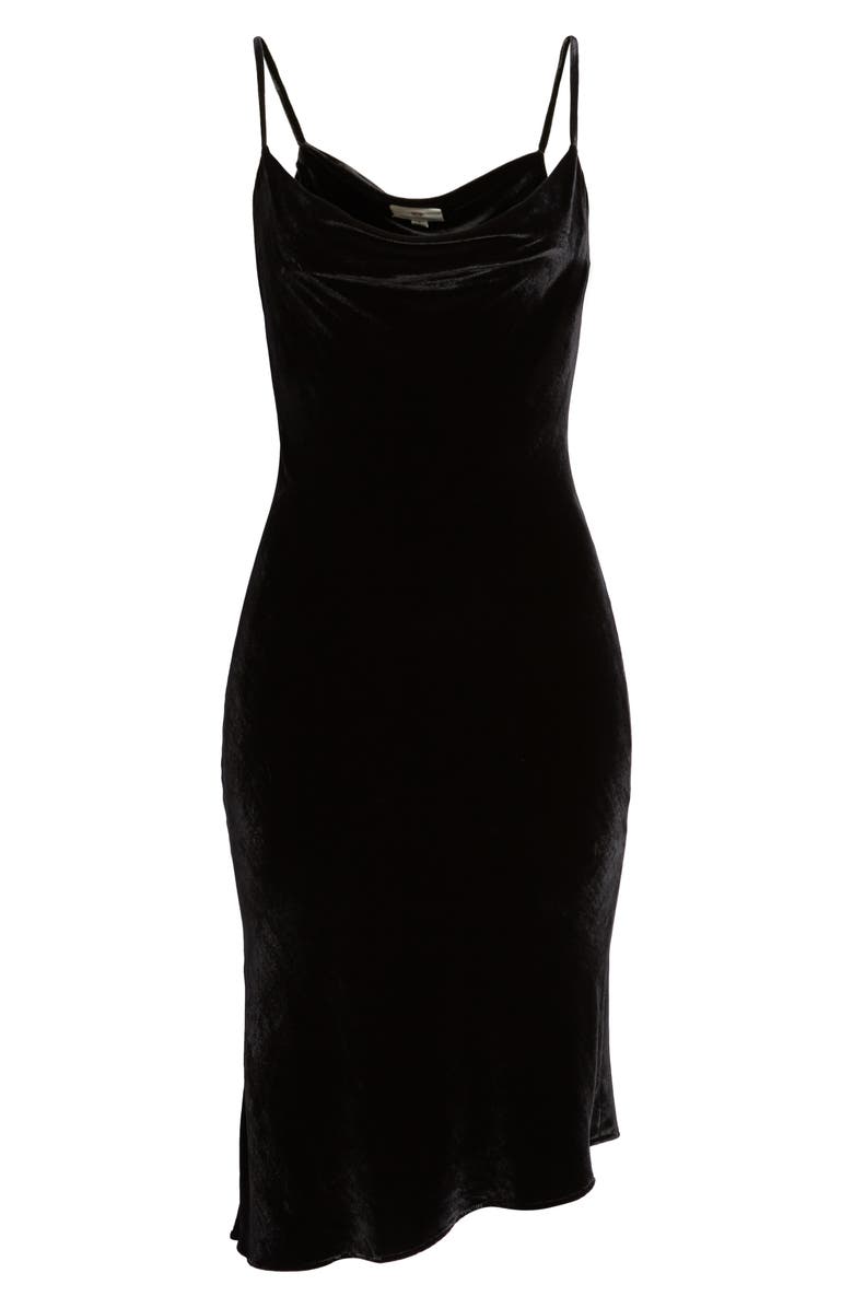 AG Gia Velvet Slipdress, Alternate, color, True Black