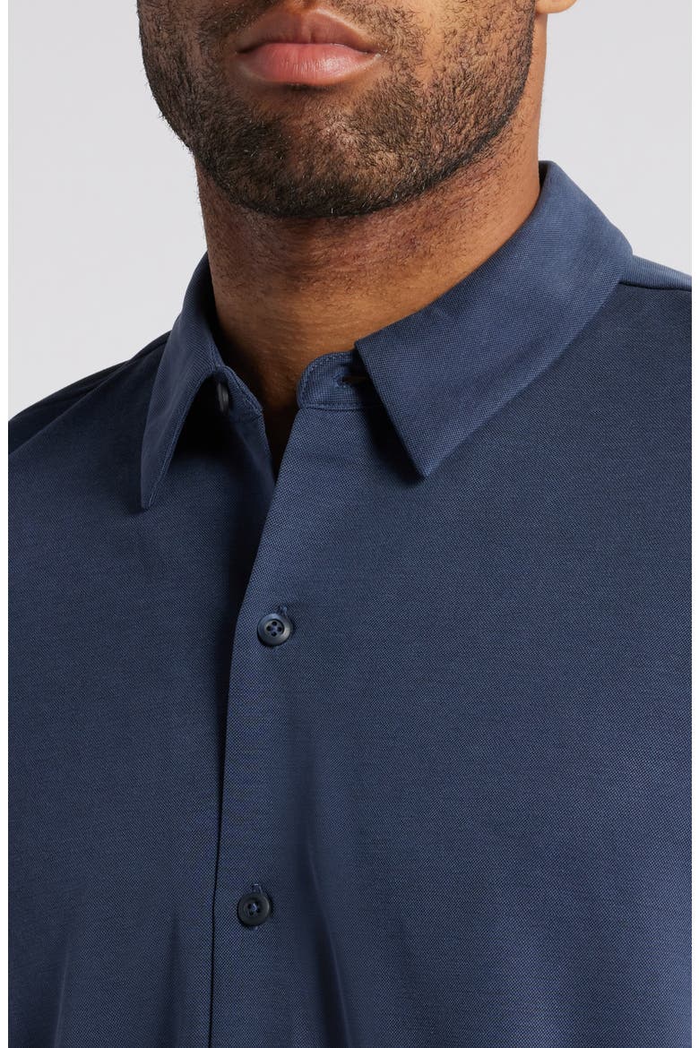 Vintage Wash Knit Button-Up Shirt, Alternate, color, NAVY