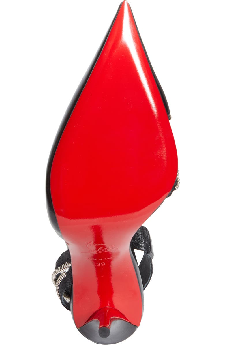 Christian Louboutin Slingyzip Pointed Toe Pump, Alternate, color, Black