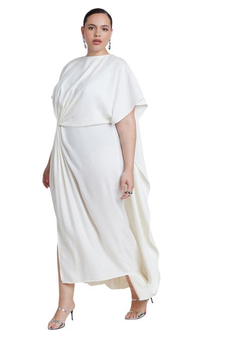 Draped Cape High Low Maxi Dress