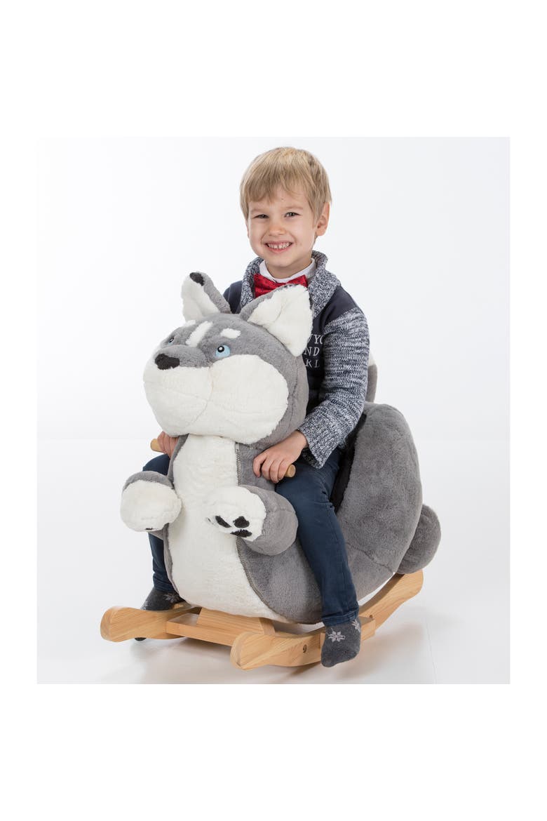 Gerardo'S Toys Little Rockers Wolf Wooden Plush Rideages 24Mo+, Alternate, color, Multicolored
