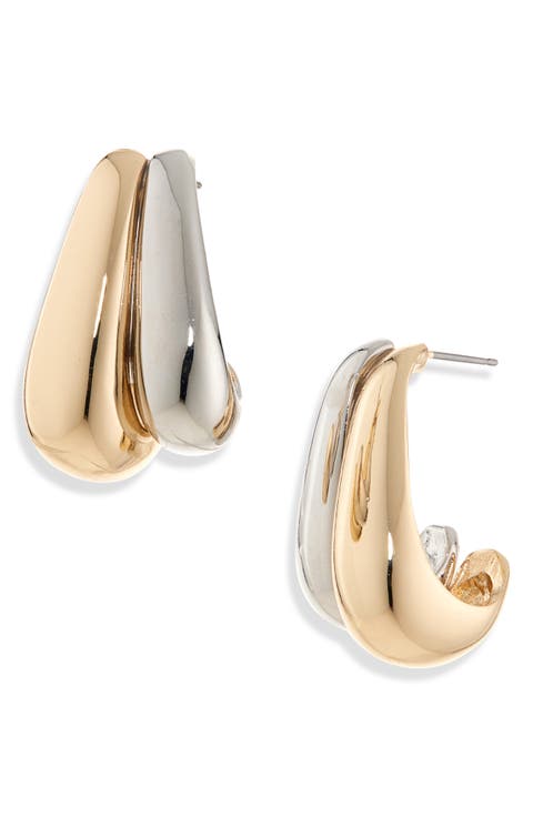 Two Tone Drop Earrings