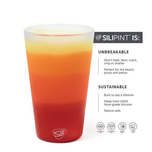 Silipint Pint Glasses 4 Pk 2 Marigold & 2 Habiscus