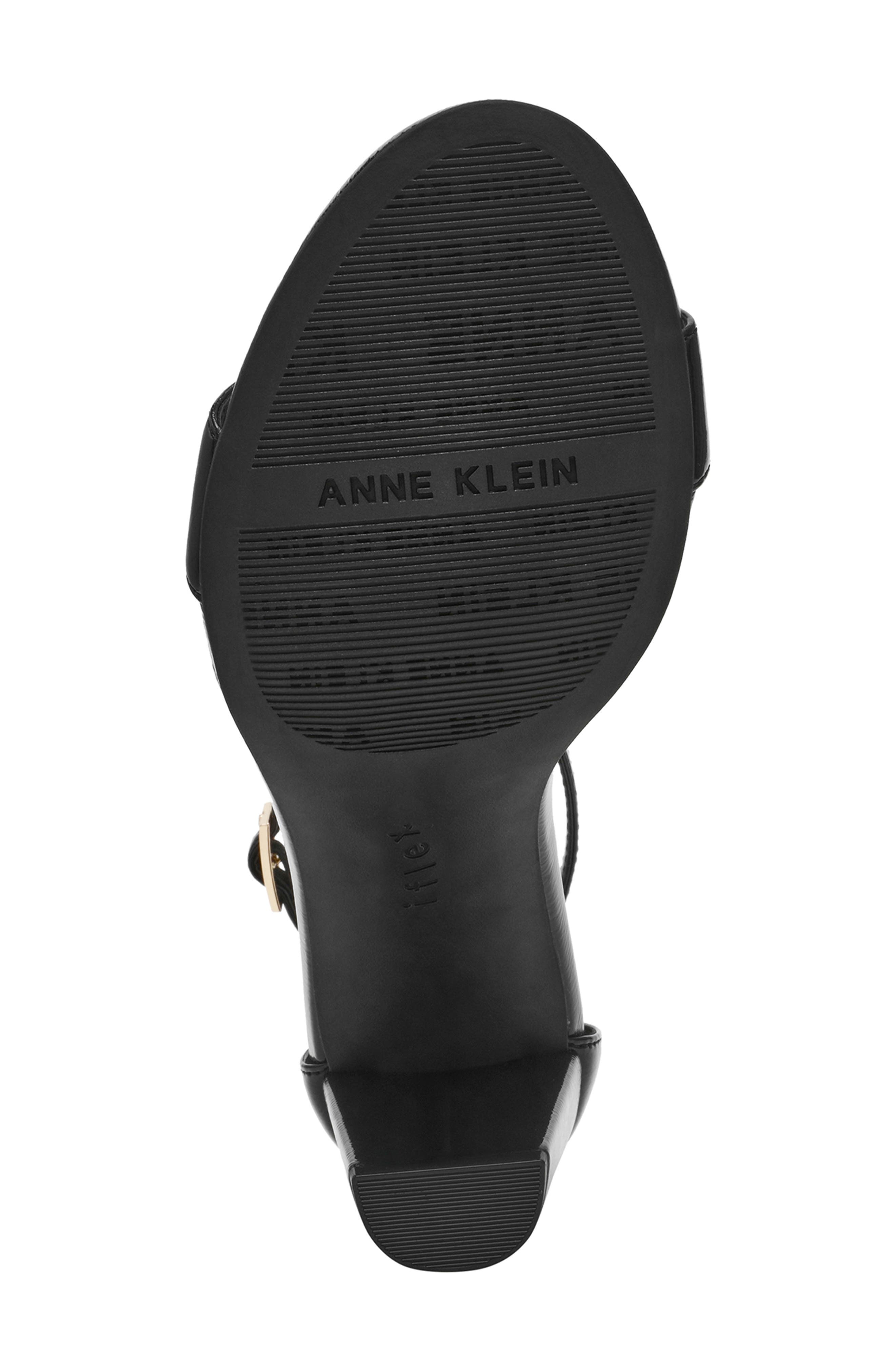Anne Klein Kourtney Ankle Strap Sandal, Alternate, color, Black Crinkle