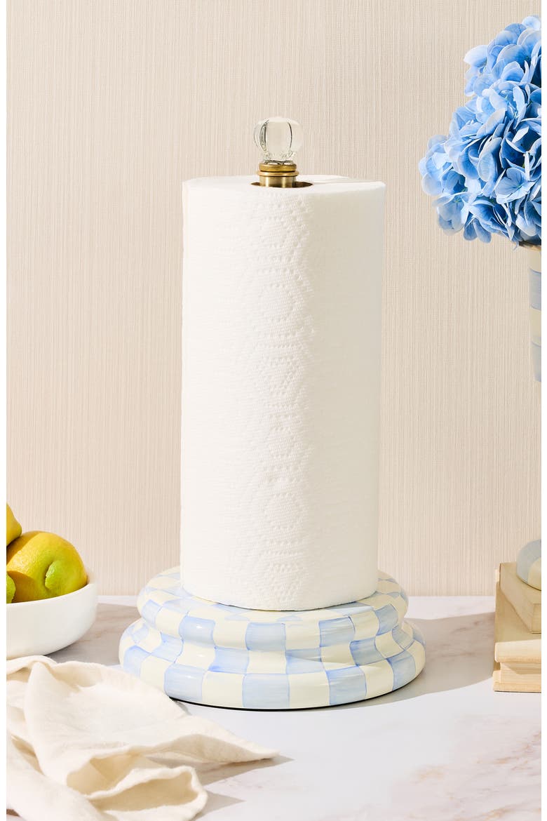 Sky Check Paper Towel Holder, Alternate, color, BLUE