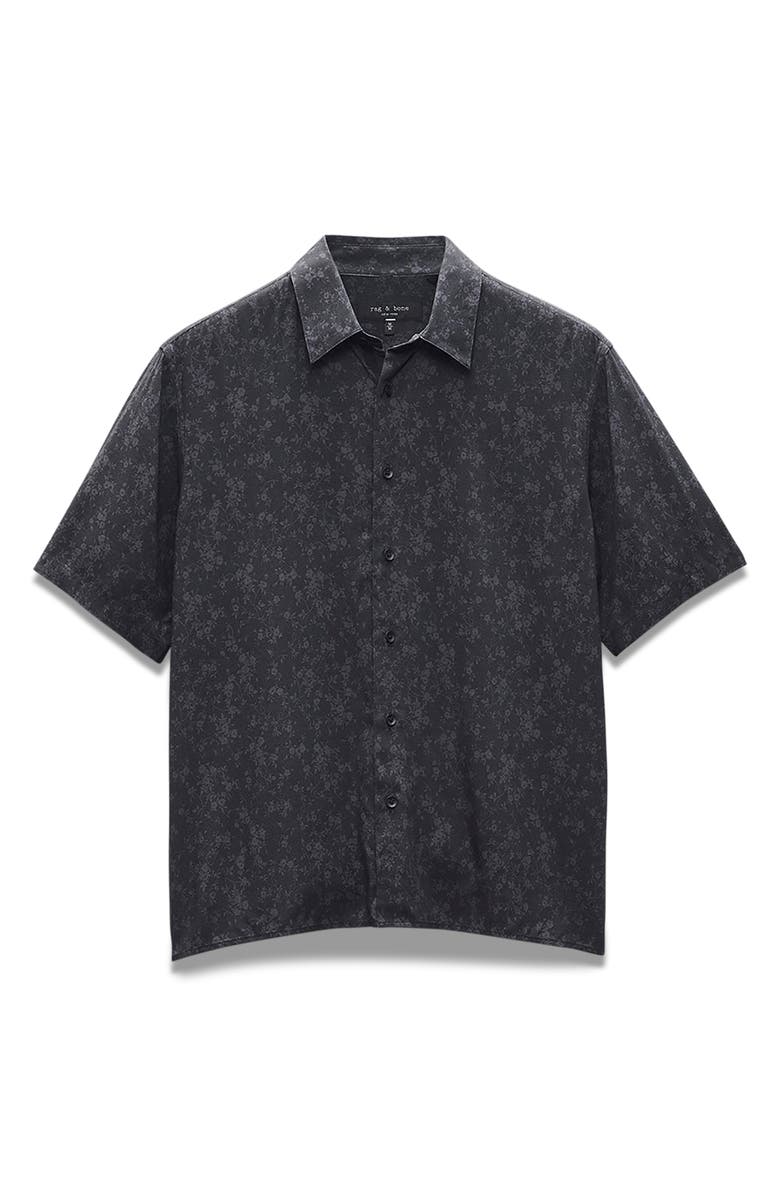 rag & bone Dalton Floral Short Sleeve Button-Up Shirt, Alternate, color, Black Floral