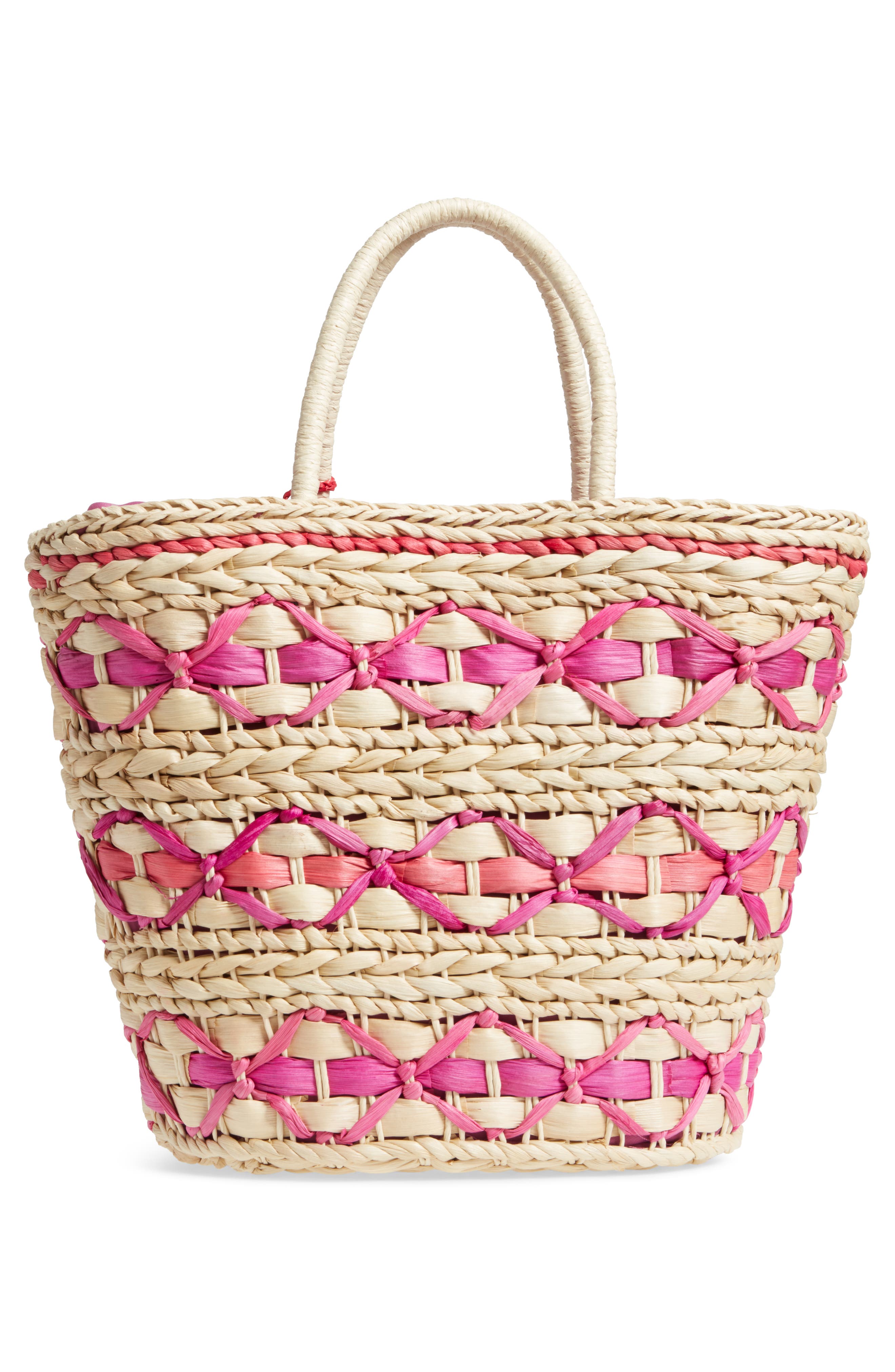 Nordstrom Color Pop Woven Tote, Alternate, color, 