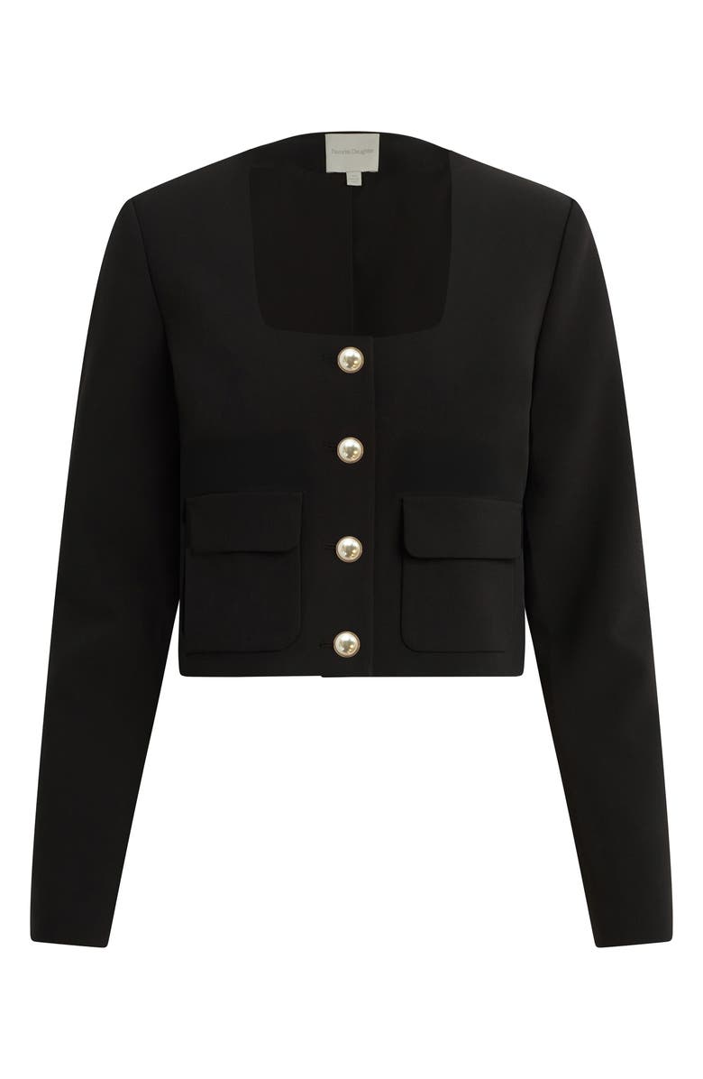 Favorite Daughter The Laura Crop Jacket, Alternate, color, Black