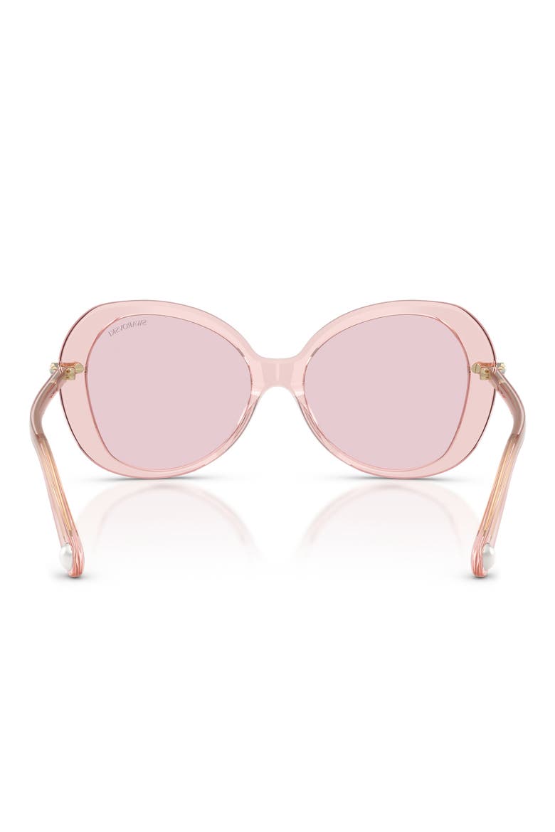 55mm Butterfly Sunglasses, Alternate, color, TRANSPARENT PINK / PHOTO PINK