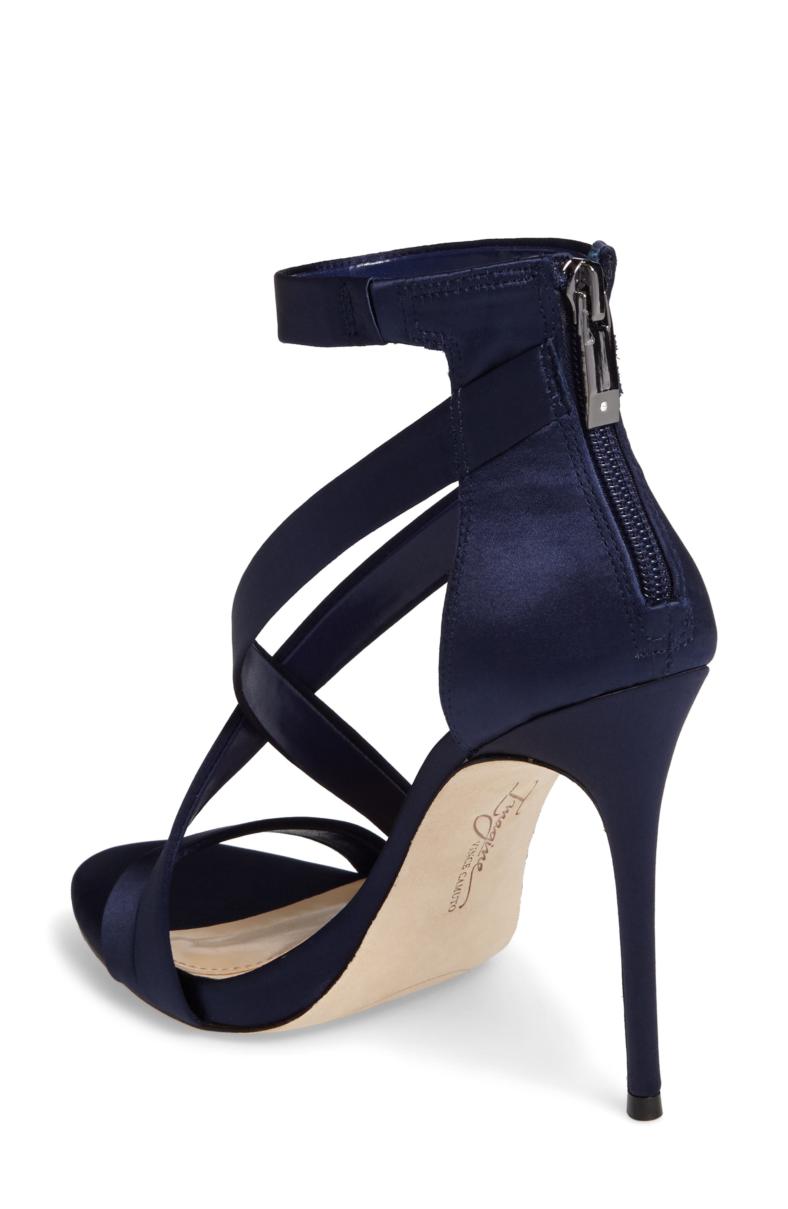 'Devin' Sandal, Alternate, color, INKWELL BLUE SATIN