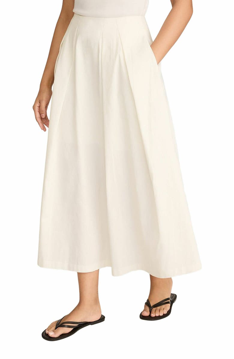 Rebecca Taylor Linen Cotton Ottoman Skirt, Alternate, color, Off White