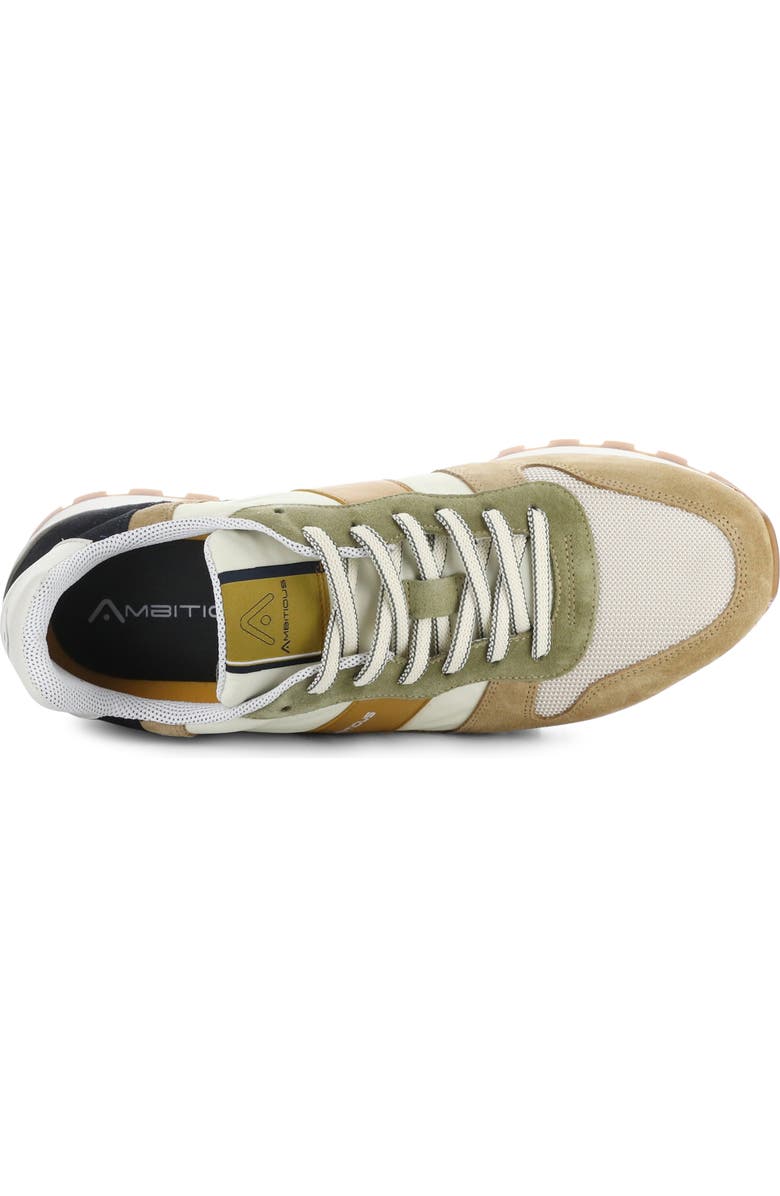 Ambitious 10469B Colorblock Sneaker, Alternate, color, Sand/ Khaki Leather/ Textile