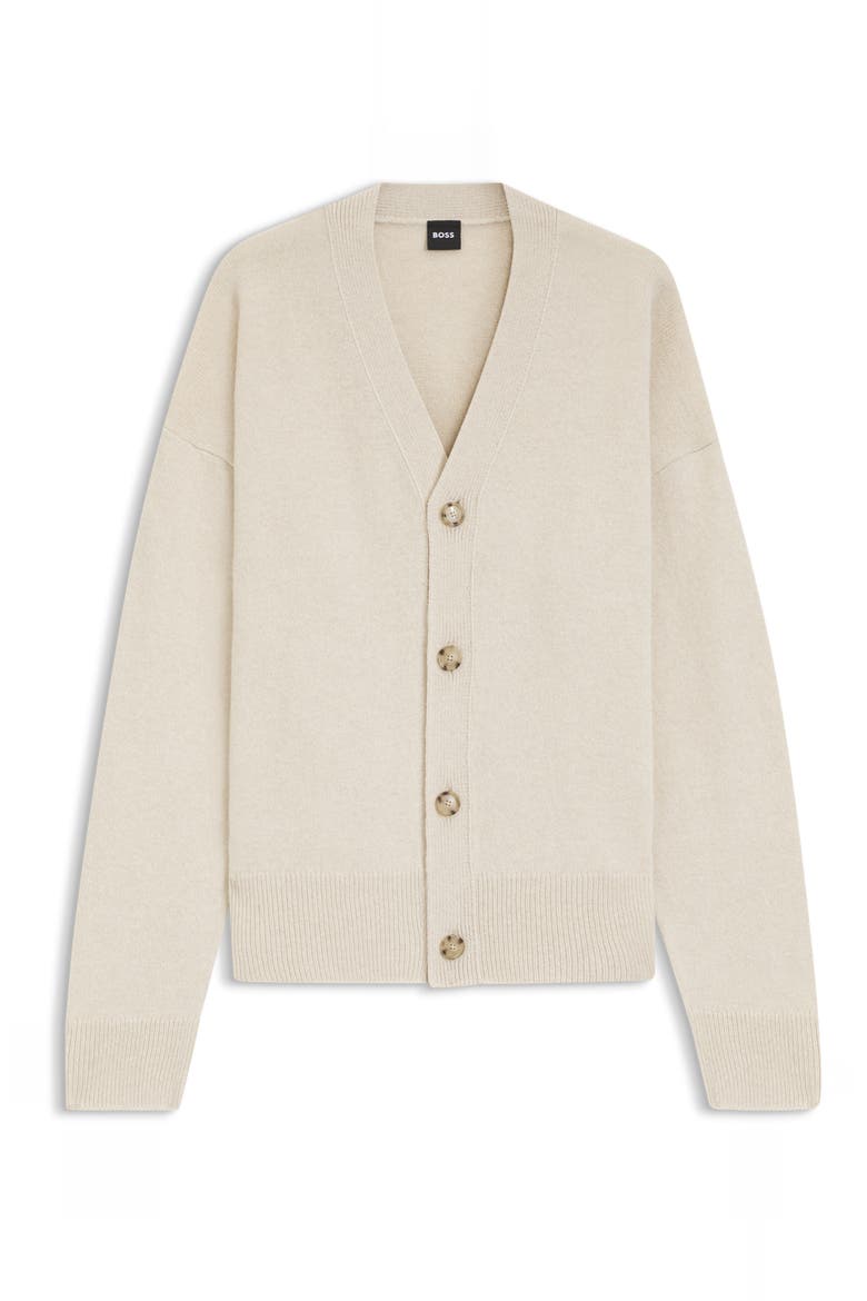 Ucone Virgin Wool Cardigan, Alternate, color, OPEN WHITE