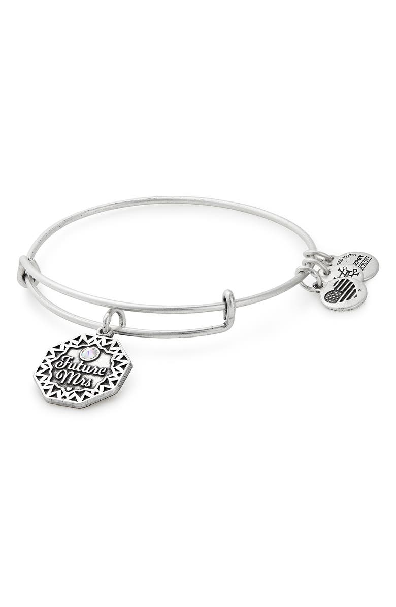 Alex and Ani Future Mrs. Adjustable Wire Bangle, Main, color, 
