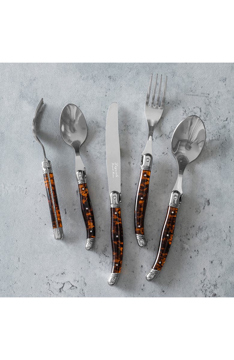 FRENCH HOME 20-Piece Laguiole Connoisseur Flatware Set, Alternate, color, Tortoise Shell