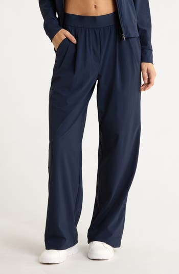 90 Degree By Reflex Warp X Dinah Wide Leg Pants In Blue