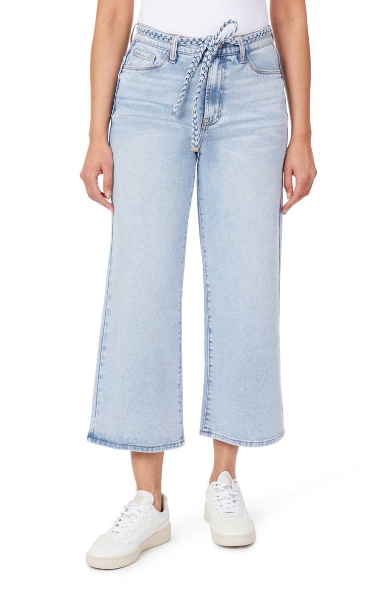 Kensie Drapey Carla High Waist Braided Belted Jeans, Main, color, 