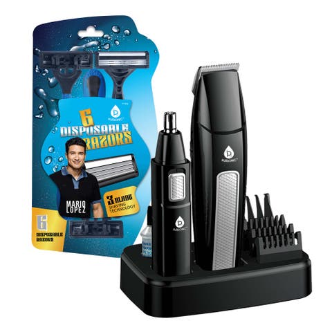 Mario Lopez Ultimate Grooming Set 10 Piece Hair, Beard & Body Grooming Kit + Disposable Razors