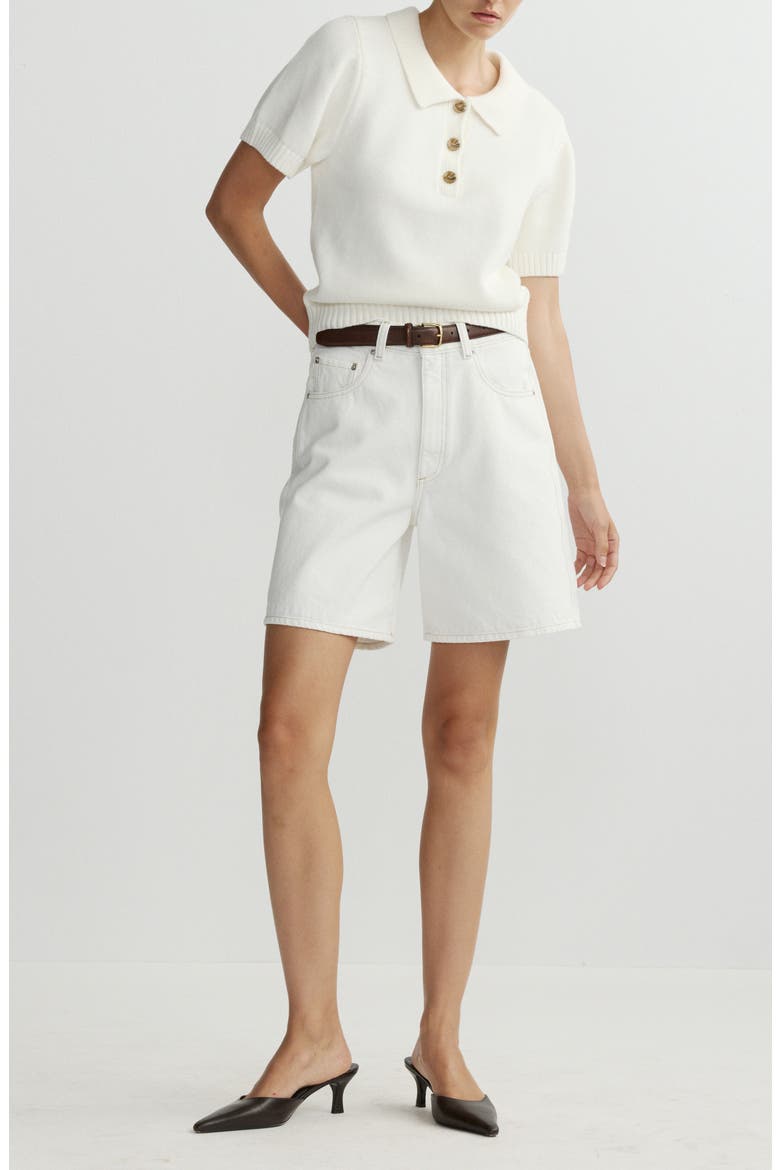 May Knit Sweater Polo, Alternate, color, WHITE