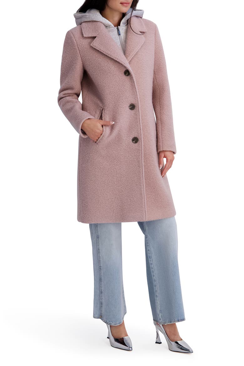 Textured Coat with Removable Hoodie Bib, Alternate, color, PINK