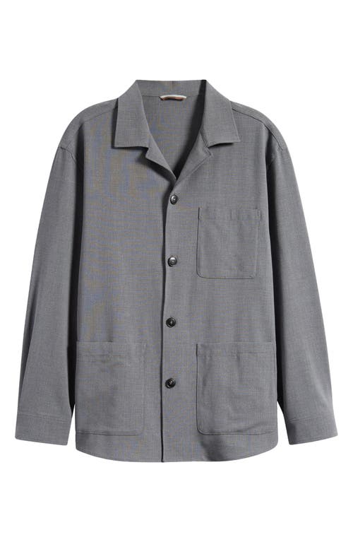 Canali Nuvola Wool Blend Shirt Jacket In Grey