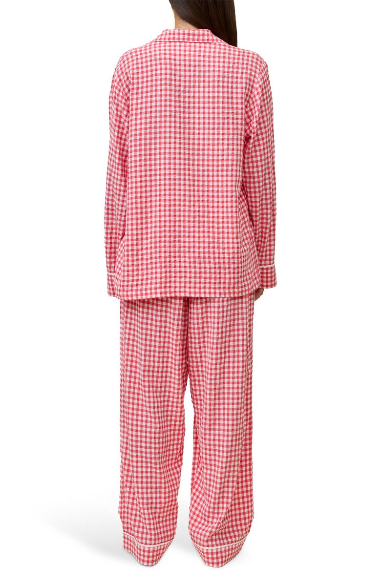 Papinelle Seersucker Gingham Cotton Blend Pajamas, Alternate, color,