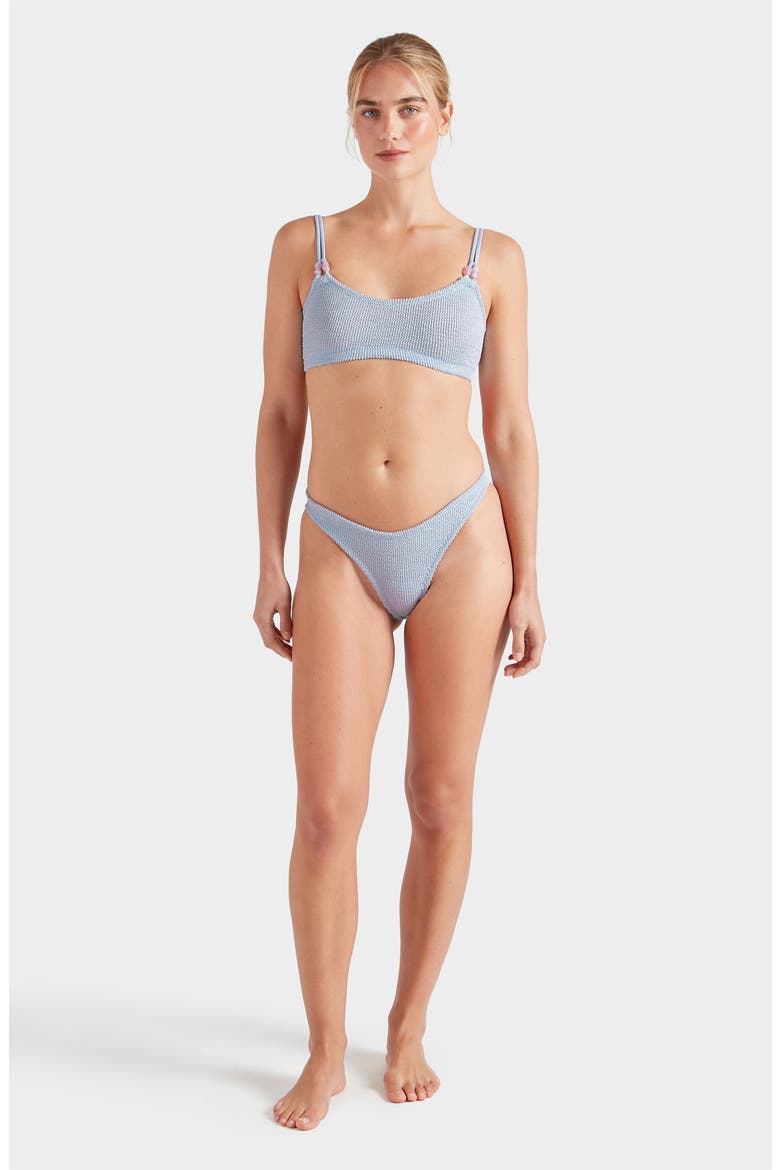 Cassie Beaded Two-Piece Swimsuit, Alternate, color, METALLIC ICE BLUE