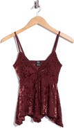 BDG Urban Outfitters Devoree Floral Burnout Babydoll Top