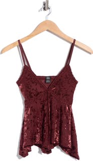 BDG Urban Outfitters Devoree Floral Burnout Babydoll Top