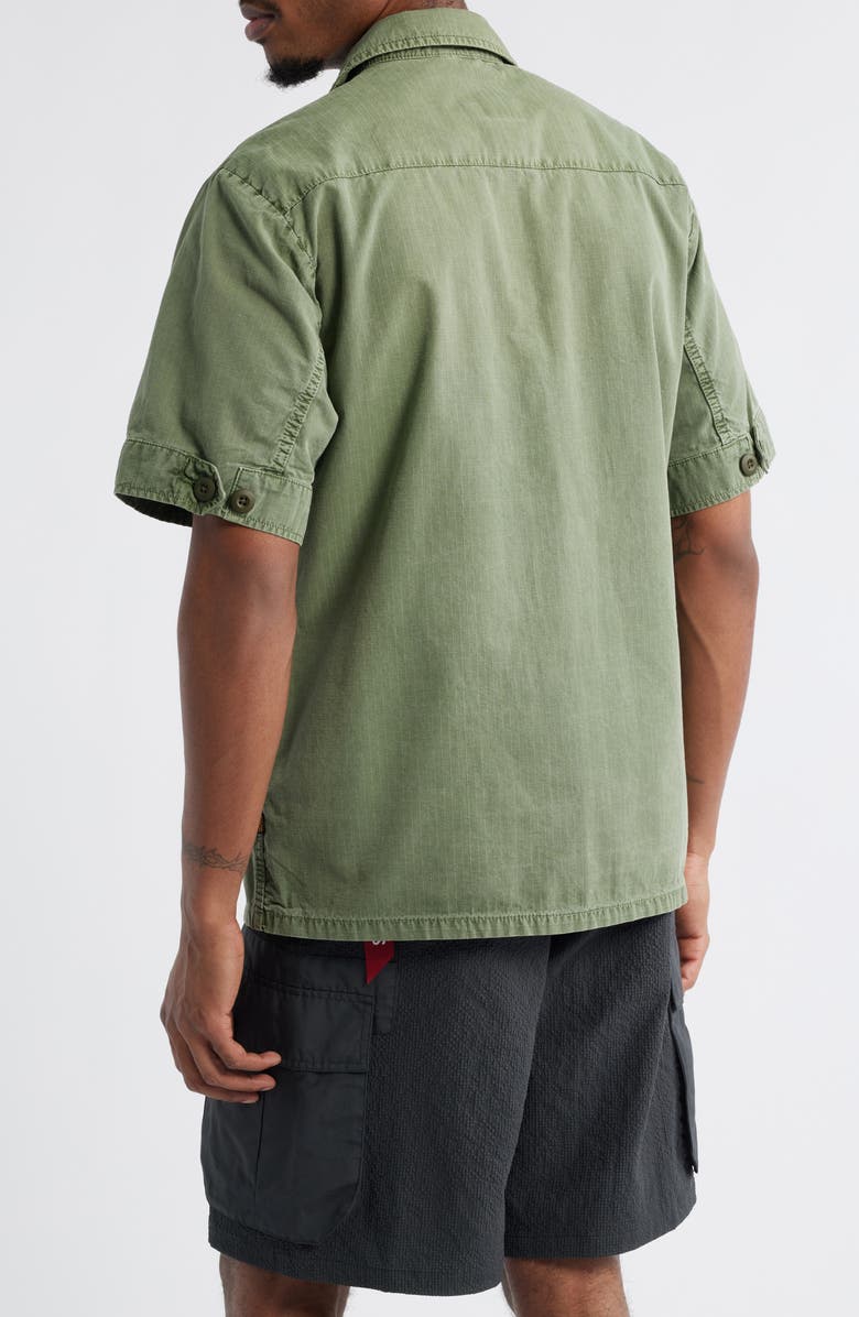 Alpha Industries Fatigue Short Sleeve Cotton Overshirt, Alternate, color, Og-107 Green