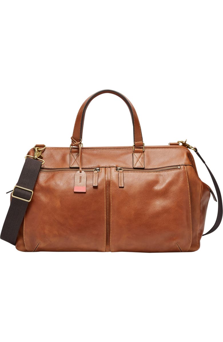 Fossil Defender Leather Duffle Bag, Main, color,