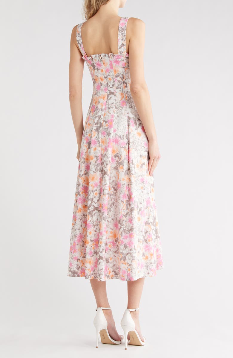 Avec Les Filles Fit and Flare Dress, Alternate, color, Pink Garden Party