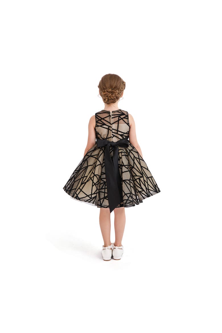 Patterned Ribbon Charm Dress, Alternate, color, Beige