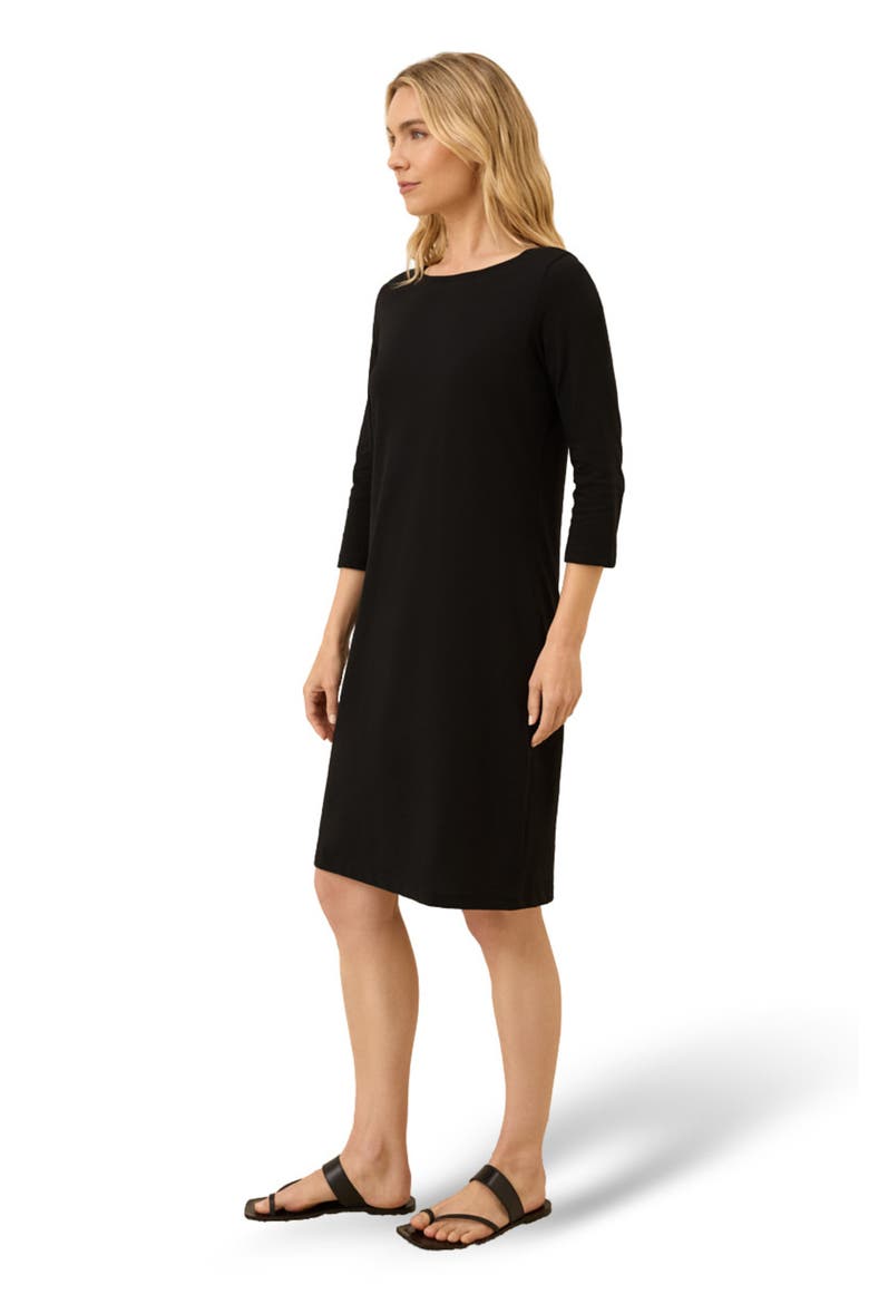 Organic Cotton Softspun Boat Neck Dress, Alternate, color, Black