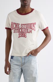 Acne Studios Eram College Logo Ringer Graphic T-Shirt
