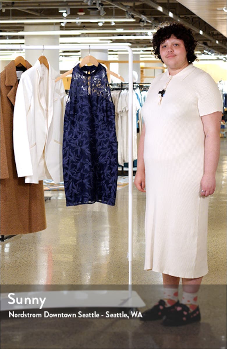 Leaf Embroidered Sheath Dress, sales video thumbnail