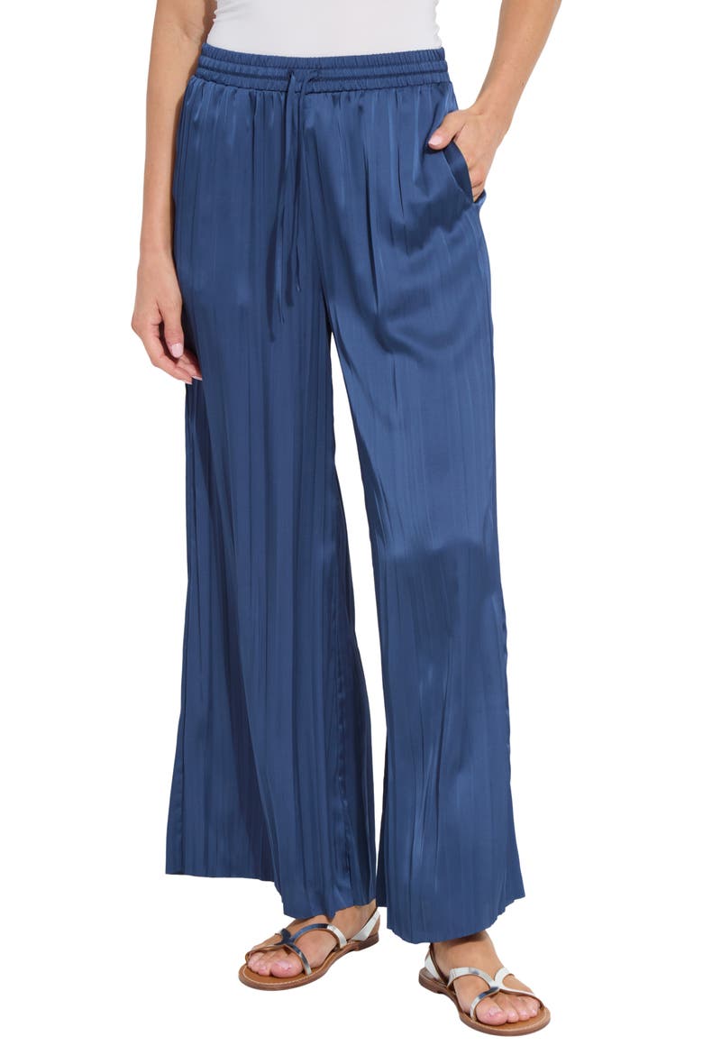 Packable Pleated Palazzo Pants, Main, color, CAPRI BLUE