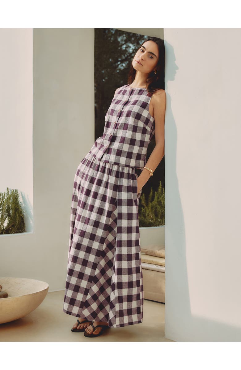 Albaray Gingham Maxi Skirt, Alternate, color, Burgundy