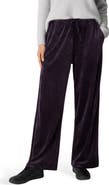 Eileen Fisher Wide Leg Organic Cotton Blend Velour Pants