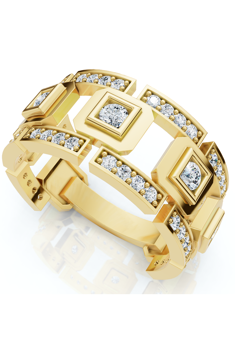 1 1/4Ct Diamond Ring Men's Lab Grown Wedding Band in 10k or Gold, Main, color, 10k Yellow Gold