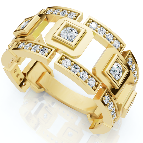 1 1/4Ct Diamond Ring Men's Lab Grown Wedding Band in 10k or Gold