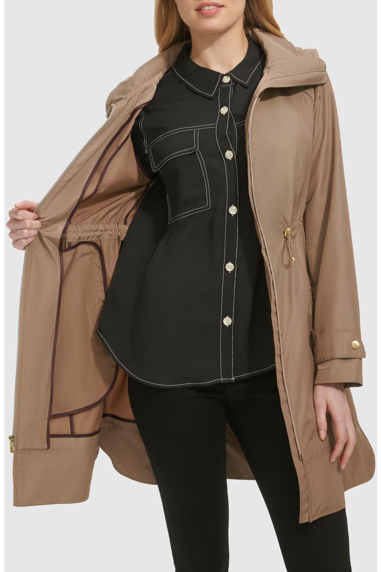 Travel Packable Hooded Rain Jacket, Alternate, color, CHAMPAGNE
