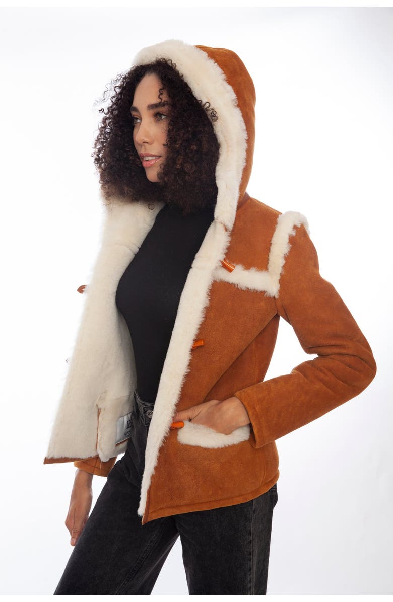 Furniq UK Cecilia Suede Shearling Jacket, Alternate, color,