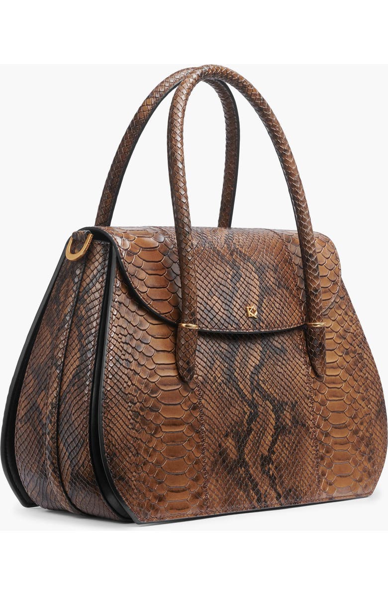 Donna Karan New York Bellerose Flap Python Satchel, Alternate, color,